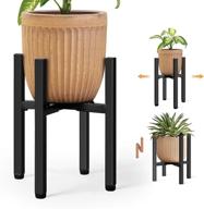 upgrade your decor with lamberia's mid century modern metal plant stand - adjustable indoor/outdoor holder for pots 8-11 logo
