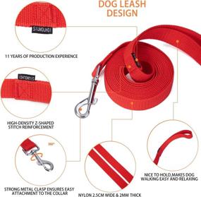 img 2 attached to 🐶 Siumouhoi Strong Durable Nylon Dog Training Leash - 1 Inch Wide Traction Rope - 10ft Long - Red - Ideal for Small and Medium Dogs