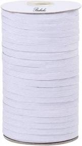 img 1 attached to Braided Elastic Band, 100Yards Length 5Mm Crafts Flat Elastic String Cord Rope Bungee Heavy Stretch High Elasticity Knit Elastic Spool Strap Roll For DIY Sewing Crafts Bedspread Cuff (White)