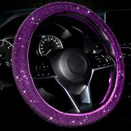 💎 bling steering wheel cover: women's crystal diamond car wheel protector - 15 inch (purple) логотип