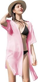 img 4 attached to Carrie Chiffon Cardigan Beachwear Swimsuit Women's Clothing : Swimsuits & Cover Ups