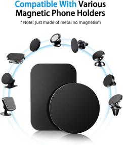 img 1 attached to 📱 ANMONE Metal Plate for Phone Magnetic Mount Holder Stand [4Pack -2 Round 2 Rectangle Black] Adhesive Sticker Magnetic Plate Iron Sheet Ultra-Thin Car Cradle Disc: Enhance Your Phone's Mounting Experience