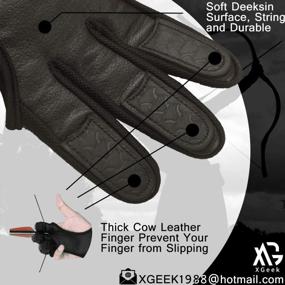 img 2 attached to XGeek Archery Arm Guard And Glove Kit - 3-Strap Buckle Arm Guard And Non-Slip Leather Finger Protector For Improved Grip Stability In Hunting And Target Shooting