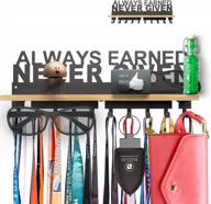 ibobbish premium trophy and medal display shelf,metal trophy shelf with hooks upgraded,trophy display,sturdy trophy shelf with hooks for medals in black metal wall mount medals packed gift logo