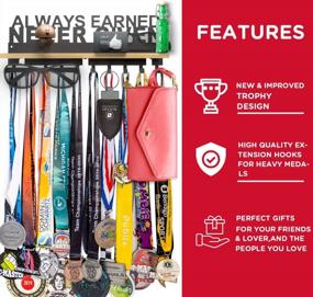 img 1 attached to IBobbish Premium Trophy And Medal Display Shelf,Metal Trophy Shelf With Hooks Upgraded,Trophy Display,Sturdy Trophy Shelf With Hooks For Medals In Black Metal Wall Mount Medals Packed Gift
