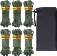 hikeman 6 pack 4mm outdoor guy lines tent cords lightweight camping rope with aluminum guylines adjuster tensioner pouch for tent tarp, canopy shelter, camping, hiking, backpacking (army green) logo