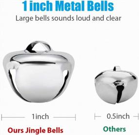 img 2 attached to 100 Pack 1 Inch Silver Jingle Bells For Christmas Festival, Party, Wedding Decorations And DIY Projects - Large And Bulk Christmas Metal Bells For Crafts