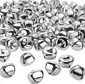 img 4 attached to 100 Pack 1 Inch Silver Jingle Bells For Christmas Festival, Party, Wedding Decorations And DIY Projects - Large And Bulk Christmas Metal Bells For Crafts