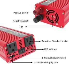 img 3 attached to IpowerBingo Car Vehicle Power Inverter 800W/2000W(Peak) DC-AC 12V-110V Converter Power Supply: The Ultimate Car Charging Solution