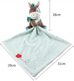 img 2 attached to Toys Horse Snuggler,Baby Blankie Plushy Security Blanket(Green)