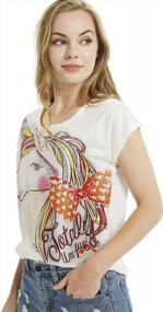 img 1 attached to Women'S Summer Colorful Unicorn Print Short Sleeve T-Shirt Tops With Bow Tie