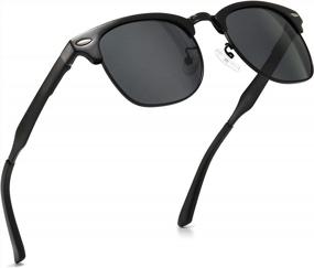 img 4 attached to SUNGAIT Polarized Half Frame Retro Sunglasses - Classic Style For Optimal Sun Protection