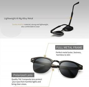 img 2 attached to SUNGAIT Polarized Half Frame Retro Sunglasses - Classic Style For Optimal Sun Protection