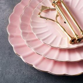img 2 attached to 3 Tier Ceramic Cake Stand - Perfect For Weddings, Tea Parties & Desserts | SWEEJAR (Pink)