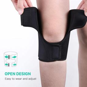 img 1 attached to FREETOO Knee Brace Open-Patella Stabilizer Support, регулируемая дышащая противоскользящая двойная пружинная лента для спорта и защиты работы - черный