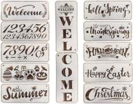 12pcs large inspirational word stencils for diy home decor craft art - sooqoo welcome home decoration template (15.2' ×6.3') logo