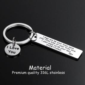 img 3 attached to I May Not Be Your First Keychain Girlfriend Keychain Engraved I May Not Be Your First Date Keychain Couples Love Lettering Keyring Valentines Day Birthday Gifts For Him And Her (More Versions)