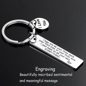 img 2 attached to I May Not Be Your First Keychain Girlfriend Keychain Engraved I May Not Be Your First Date Keychain Couples Love Lettering Keyring Valentines Day Birthday Gifts For Him And Her (More Versions)