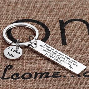 img 1 attached to I May Not Be Your First Keychain Girlfriend Keychain Engraved I May Not Be Your First Date Keychain Couples Love Lettering Keyring Valentines Day Birthday Gifts For Him And Her (More Versions)