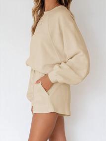 img 2 attached to MEROKEETY Women'S Oversized Batwing Sleeve Lounge Sets Casual Top And Shorts 2 Piece Outfits Sweatsuit