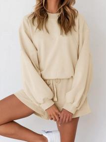 img 3 attached to MEROKEETY Women'S Oversized Batwing Sleeve Lounge Sets Casual Top And Shorts 2 Piece Outfits Sweatsuit
