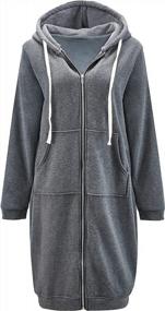 img 4 attached to Warm Up In Style: Women'S Long Fleece Hoodies With Zip-Up Knitted Casual Sweatshirt From DUOYANGJIASHA
