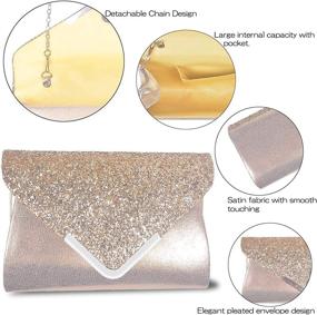img 1 attached to Evening Envelope Handbag Sequin Shoulder Women's Handbags & Wallets ~ Clutches & Evening Bags