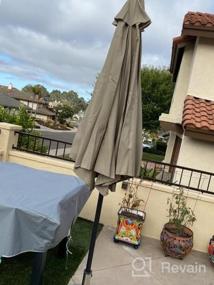 img 6 attached to FRUITEAM 9Ft Patio Umbrella Fade-Resistant Yarn-Dyed Canopy, 95%-UV-Protection Market Umbrella Outdoor Table Umbrella With Ventilation And 2 Years Nonfading Top For Garden, Deck, Backyard And Pool (Beige)