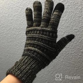 img 5 attached to Warm Cable Knit Touchscreen Gloves For Women With Non-Slip Faux Suede Palms - Authentic CC Gloves For Efficient Winter Texting