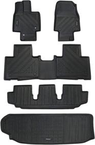 img 4 attached to 🚗 Antsvnn All-Weather Rubber Floor Mats & Cargo Liner Combo for 2020-2022 Toyota Highlander (3 Rows + Cargo Liner, No Subwoofer Models)