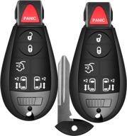 🔑 high-quality replacement: 2 pack 6-button keyless entry remote fob for chrysler town and country, dodge grand caravan, durango (2008-2016, 2011-2014) - compatible with p/n: m3n5wy783x логотип