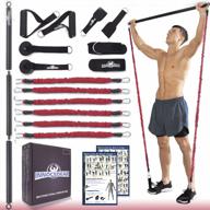 adjustable home gym bar kit with resistance bands for full body workout - safe exercise weight set for men and women muscle & fitness training. logo