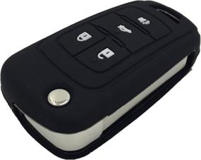 img 1 attached to Ezzy Auto Pair of Black 4 Button Key Covers - Silicone Flip Folding Key Case Covers for 2010-2014 Camaro