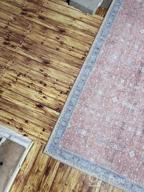 img 1 attached to Premium Recycled Machine Washable 5'X7' Rust Area Rug: Transitional Bordered Floral Stain Resistant Flat Weave Eco Friendly - Rugshop review by Dang Reid