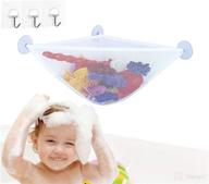 bath toy storage with strong suction cups - organize bathtub toys, shower caddy, and bathroom accessories for kids and toddlers - hanging mesh basket for baby boys and girls логотип