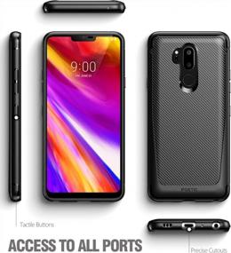 img 3 attached to LG G7 ThinQ Shock Absorbing Slim Fit TPU Case With Carbon Fiber Texture - Black
