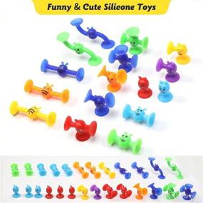 img 2 attached to 🛁 26 Piece Blue Suction Cup Toys Set - Bath & Sensory Toys for 3-7 Year Old Boys & Girls, Stress Relief & Travel Toys, Ideal Gifts for 3-8 Year Old Boys & Girls