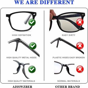 img 2 attached to Upgrade Your Look With AISSWZBER Stylish Square Non-Prescription Eyeglasses