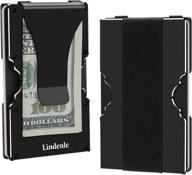 black aluminum rfid blocking slim wallet card holder for women by lindenle - minimalist design logo