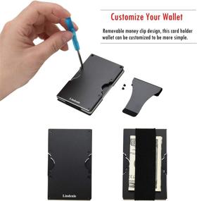 img 1 attached to Black Aluminum RFID Blocking Slim Wallet Card Holder For Women By Lindenle - Minimalist Design
