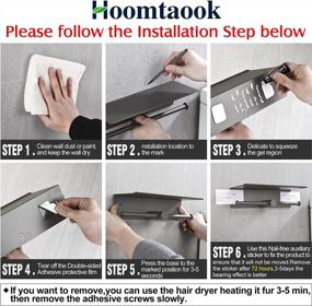 img 1 attached to Aluminum Self-Adhesive Toilet Paper Holder With Shelf For Bathroom - Anti-Rust Grey Double Roll Tissue Dispenser Wall Mount For Washroom By Hoomtaook
