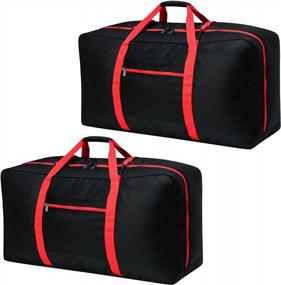img 4 attached to Travel In Style With Extra Large Lightweight Duffel Bags - Set Of 2 32.5 Inch Luggage Bags