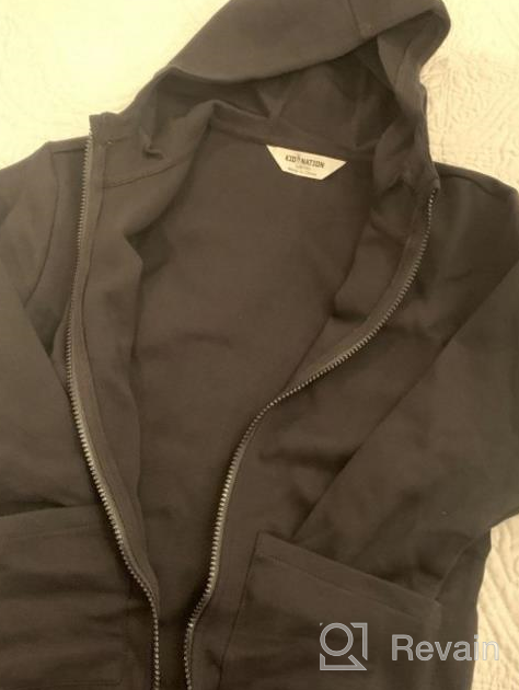 img 1 attached to Kid Nation Unisex Sport Fabric Hoodie: Athletic Zip-Up Sweatshirt for Kids (4-12 Years) review by Scott Gendron