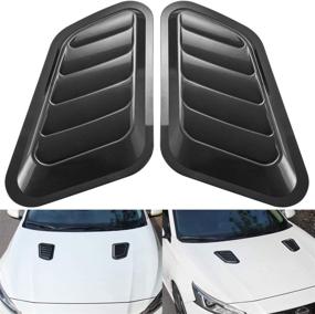 img 4 attached to Enhance Your Car's Style and Performance with KATUR's Universal Car ABS Decorative Air Flow Intake Scoop Turbo Bonnet Vent Cover Hood (Black)