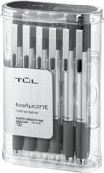 выдвижные шариковые ручки tul® bp3: 12 шт. в упаковке со средним острием, серебристым корпусом и черными чернилами логотип
