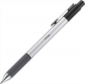 img 2 attached to Выдвижные шариковые ручки TUL® BP3: 12 шт. в упаковке со средним острием, серебристым корпусом и черными чернилами