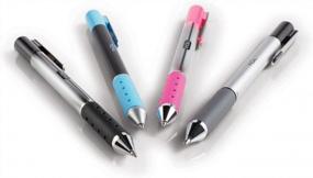 img 1 attached to Выдвижные шариковые ручки TUL® BP3: 12 шт. в упаковке со средним острием, серебристым корпусом и черными чернилами