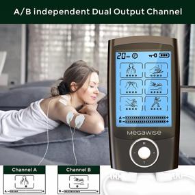 img 2 attached to Rechargeable Dual Channel EMS TENS Unit Muscle Stimulator With 48 Modes, 14Pcs Reusable Electrode Pads And Continuous Mode Electronic Pulse Massager - Storage Pouch/Pads Holder Included