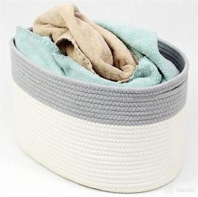 img 2 attached to 📦 Casaphoria Set of 3 Cotton Rope Storage Baskets - Cube Organizer Bins for Nursery, Baby Clothes, Makeup, Books, Towels - Decorative Woven Basket, 15"x 10"x 9