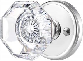 img 3 attached to Octagon Crystal Door Knobs - CLCTK Passage Glass Interior Knobs For Hall & Closet, Polished Chrome